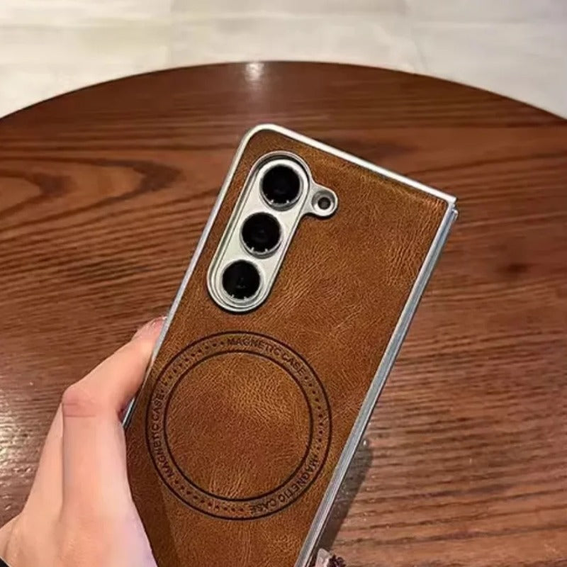 Retro Leather Magnetic Case For Samsung Galaxy Z Fold