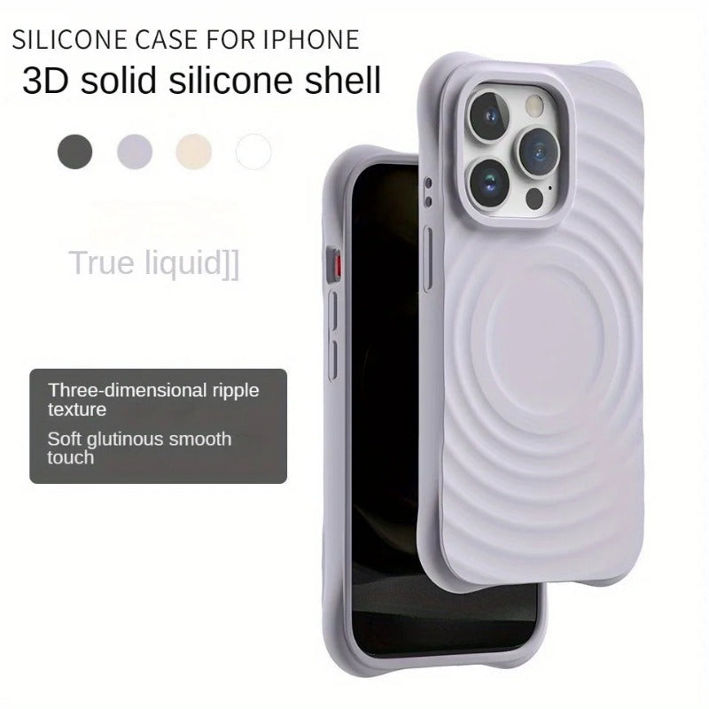 Magnetic Liquid Silicone Wireless Charging Case For iPhone