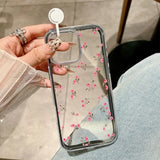 Candy Color Transparent Flower Soft Case For iPhone