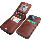 Retro Leather Flip with Card Slots Case for iPhone