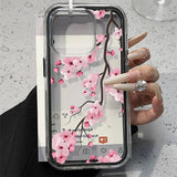 Candy Color Transparent Flower Soft Case For iPhone