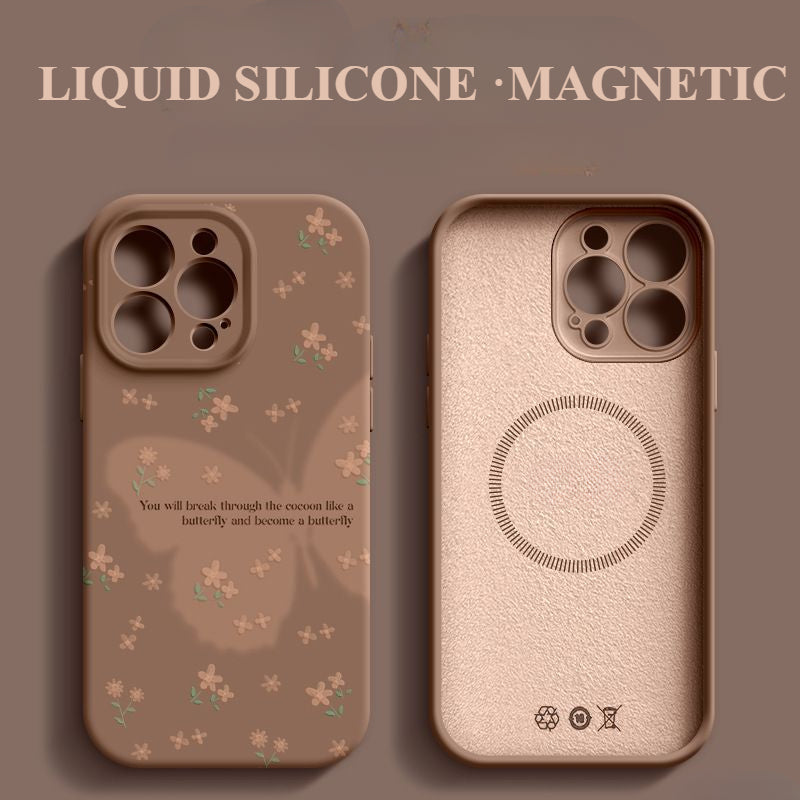Butterfly Silicone Magnetic Phone Case For iPhone