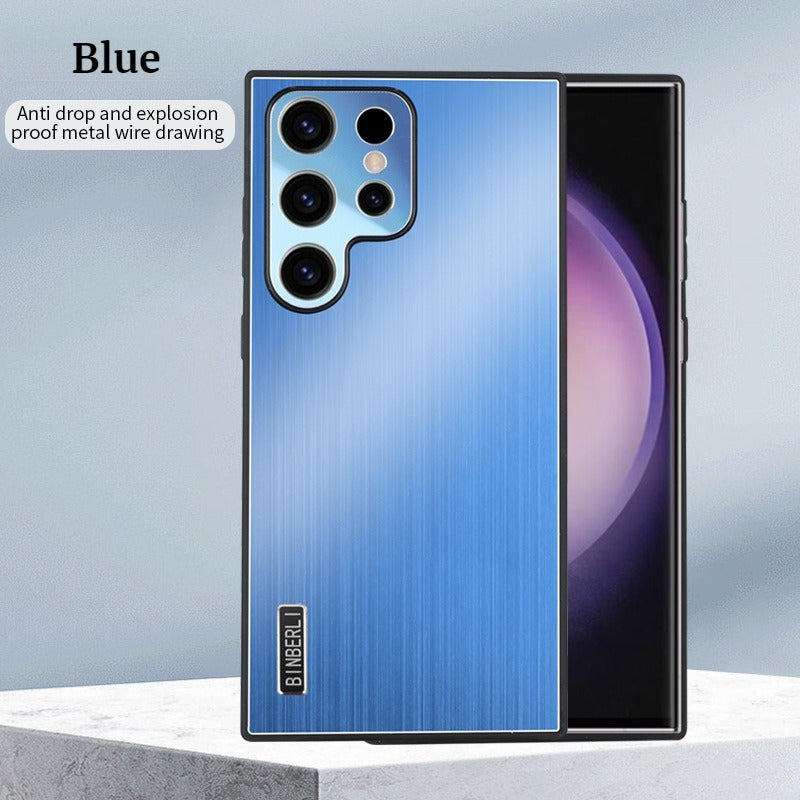 Brushed Metal Textured Shockproof Phone Case for Samsung