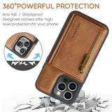 2 in 1 Magnetic Leather Wallet Case for iPhone