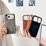 Vintage Leather Matte Magnetic Case for iPhone
