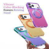 Color Block Clear Magnetic Kickstand Case for iPhone