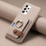 Leather with Card Holder Ring Wallet Case for Samsung