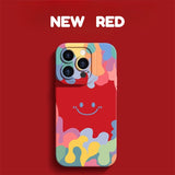 Smiley Face Liquid Silicone Frosted Phone Case for IPhone