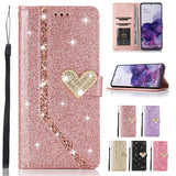 Shiny Wallet Flip Leather Phone Case For Samsung