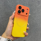 Gradient Pattern Magnetic Silicone Phone Case For iPhone