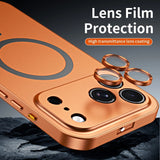 Fashion Aluminum Metal Magnetic Glass Lens Backboard Case for iPhone