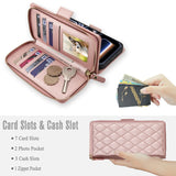 Fashion Rhombus Leather Multi-Function Wallet Case for iPhone