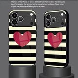 Creative Striped Heart Pattern Case for iPhone