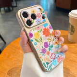 3D Gilded Floral Embossed Glitter Case for iPhone