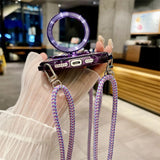 Crossbody Necklace Lanyard Magnetic Stand Phone Case for Samsung