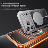 Crocodile Texture Metal Magnetic Shockproof Case for iPhone