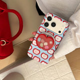 Red Apple Stand Magnetic Case for iPhone