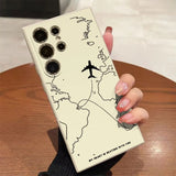 Airplane Flight Path Pattern Silicone Phone Case for Samsung