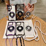 Crossbody Necklace Lanyard Magnetic Stand Phone Case for Samsung