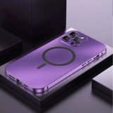 Fashion Aluminum Metal Magnetic Glass Lens Backboard Case for iPhone
