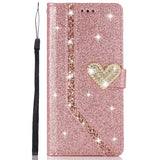 Shiny Wallet Flip Leather Phone Case For Samsung