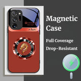 Business Dragon Pattern Full-Coverage Liquid Glass Case for Samsung