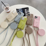 Fashion Card & Coin Pocket Crossbody Leather Case for iPhone