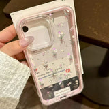 Candy Color Transparent Flower Soft Case For iPhone