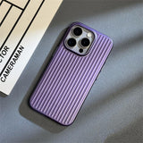 Luxury Natural Titanium Corrugated Phone Case for iPhone