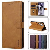 Business Leather Flip Card Wallet Case for Samsung