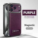 Magnetic Charging with Stand Leather Case for iPhone