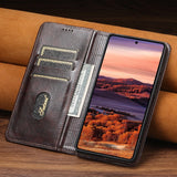 Leather Magnetic Card Slot Flip Case for Samsung