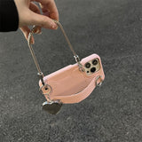 Fashion Leather Handheld Card Holder Case for iPhone