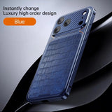 Crocodile Texture Metal Magnetic Shockproof Case for iPhone