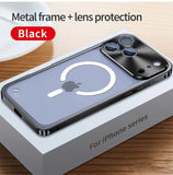 Plating Metal Frame Semi Clear Shockproof Case for iPhone