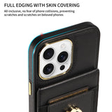 Wallet Card Slot Ring Holder Leather Case for iPhone