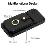 Slide Camera Cover Ring Holder Wallet Case For iPhone