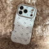 Vintage Plaid Bow Leather Soft Full Wrap Case for iPhone