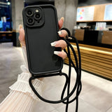 Crossbody Adjustable Lanyard Strap Rope Soft Phone Case for iPhone
