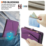 Leather RFID Blocking Lanyard Wallet Case for iPhone