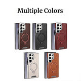 High-end Leather Texture Mobile with Rotating Magnetic Bracket Case for Sumsang