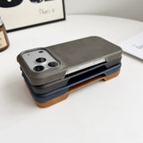 Business Oil‑Waxed Leather Hard Case for iPhone