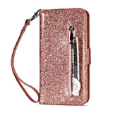 Fashion Glitter Wallet Card Slots Flip Leather Case for Samsung