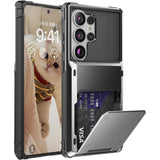 Flip Card Slot Shockproof Hard Case for Samsung