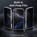 Metal Magnetic Anti-Peep Case with Kickstand for iPhone