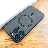 Luxury PU Leather Deer Magsafe Wireless Charge Case for iPhone