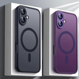 Magnetic Armor Shockproof Matte Translucent Case for iPhone