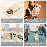 Fashion Leather Wallet Crossbody Shockproof Case for iPhone