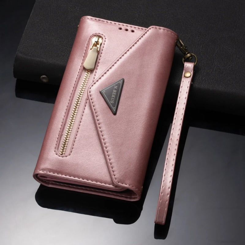 Wallet Multi-card Zipper Flip Leather Case For Samsung