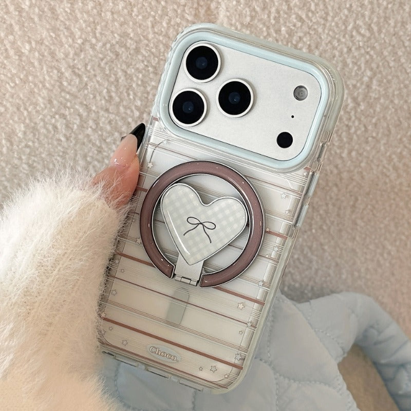 Bow Heart Magnetic Phone Case for IPhone